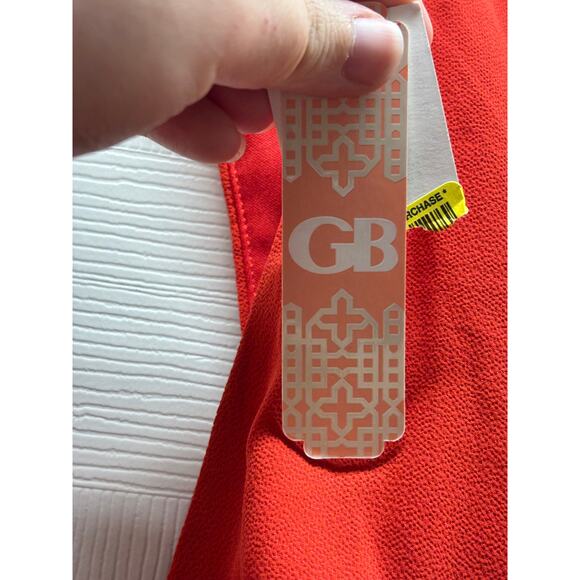 NWT GB Gianni Bini Women's Size Small Red Plunge Deep V-Neck Overskirt Romper - Picture 7 of 8